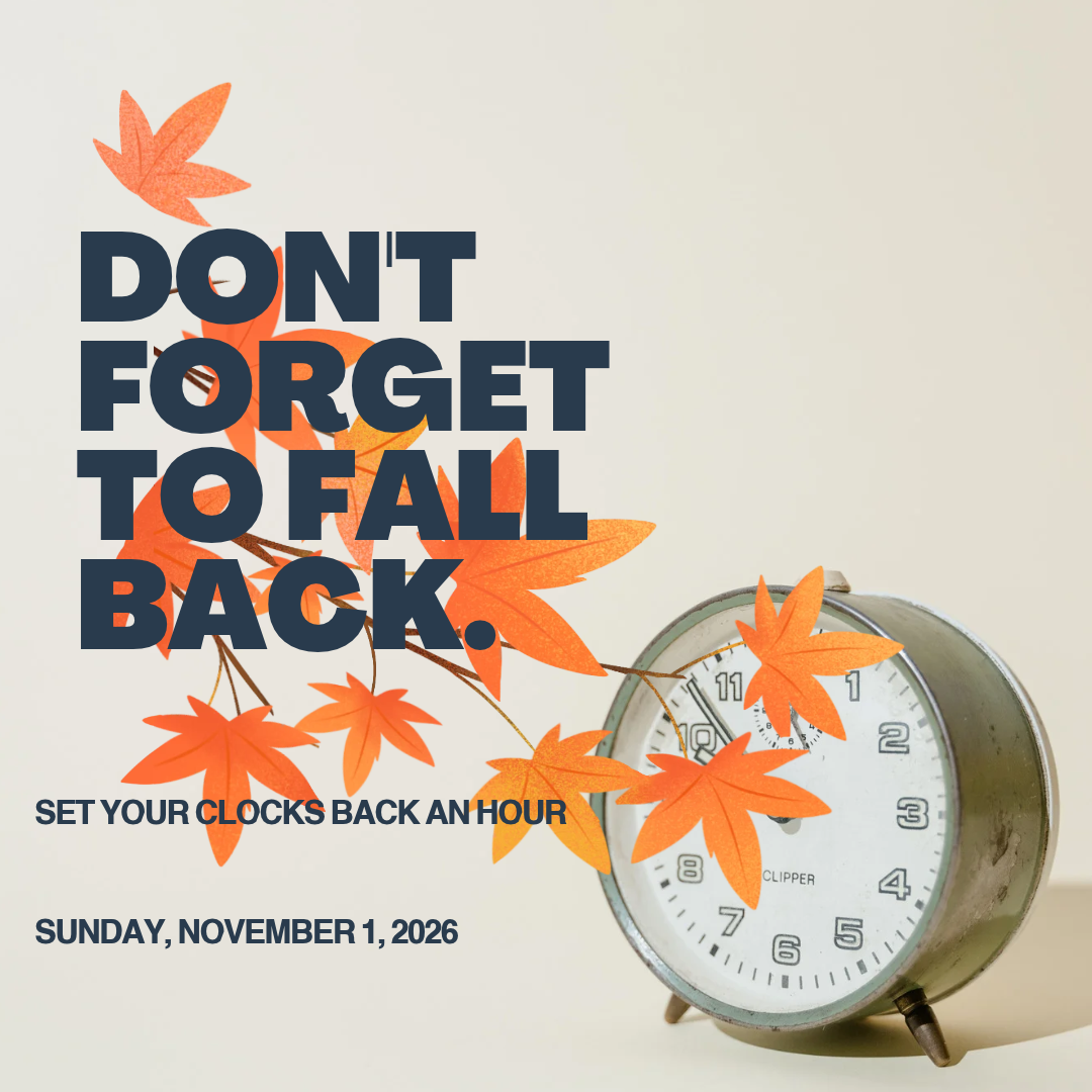 Time Change Sunday, Novemeber 1